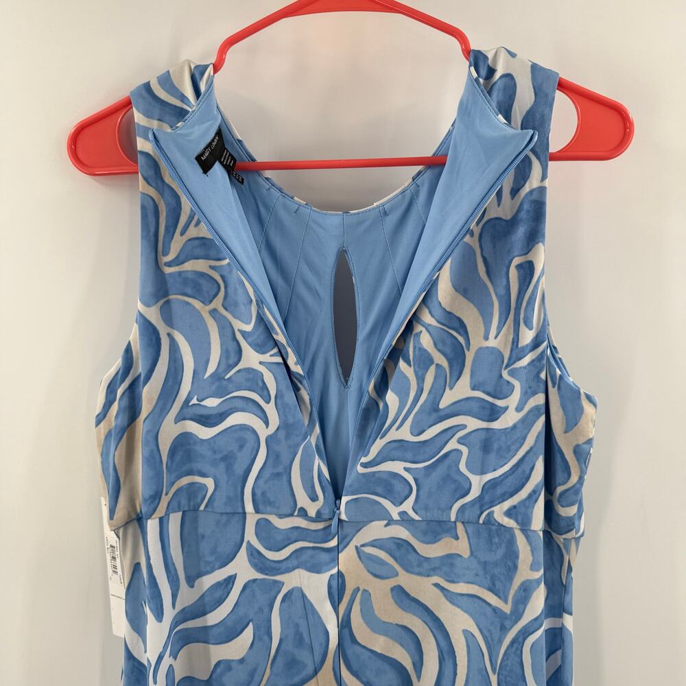 Maggy London Dress Women's SZ 10 NWT Maxi Blue Empire Waist Sleeveless Keyhole - Picture 10 of 16